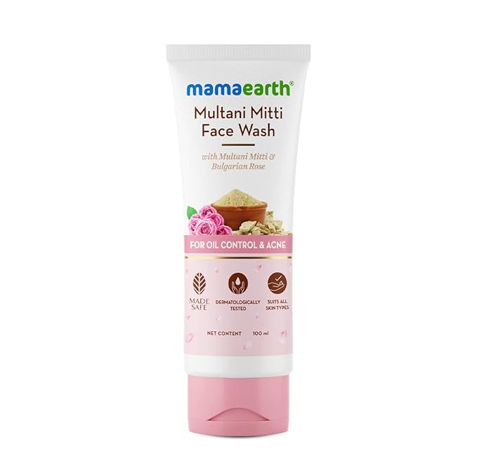 Mamaearth Multani Mitti Face Wash with Multani Mitti & Bulgarian Rose -100 ml