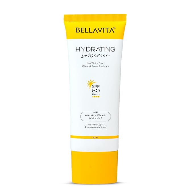 Bellavita Water Based Hydrating Sunscreen SPF 50 PA+++ – Aloe Vera & Glycerin (50ml)