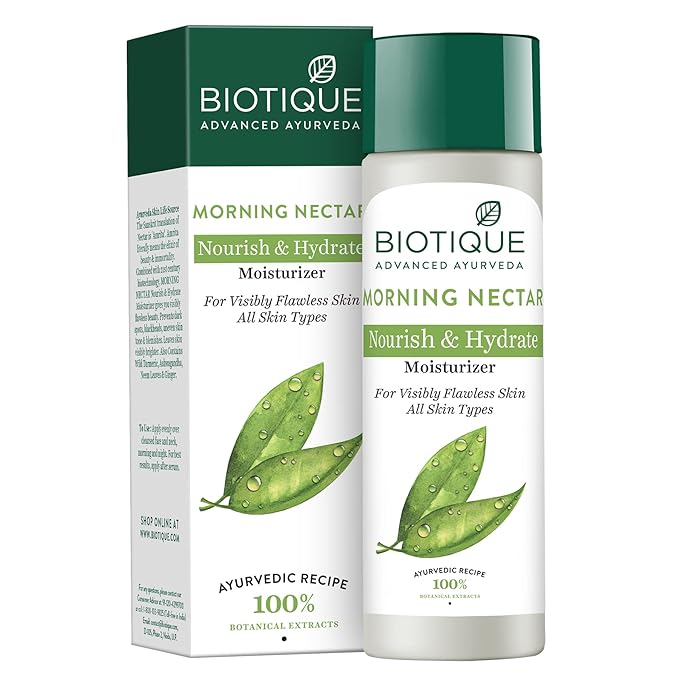 Biotique Morning Nectar Flawless Skin Moisturizer – Hydrating & Brightening Lotion, 190ml